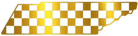 Tennessee Volunteers GOLD CHROME MIRROR Checkerboard State Logo Premium DieCut Vinyl Decal PICK SIZE
