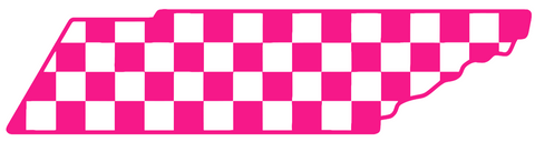 Tennessee Volunteers Hot Pink Checkerboard State Logo Premium DieCut Vinyl Decal PICK SIZE