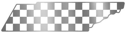 Tennessee Volunteers SILVER CHROME MIRROR Checkerboard State Logo Premium DieCut Vinyl Decal PICK SIZE