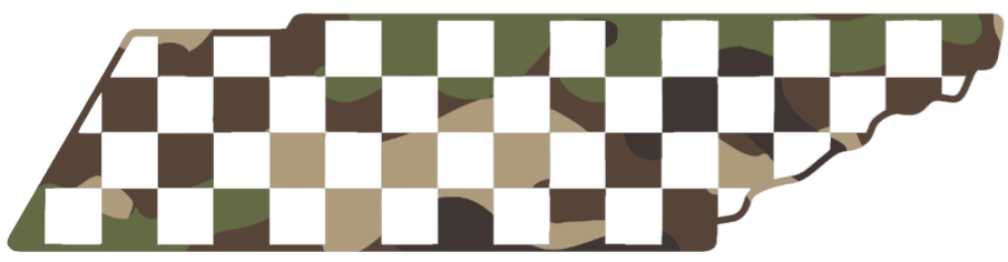 Tennessee Volunteers Woodland Camo Camouflage Checkerboard State Logo Premium DieCut Vinyl Decal PICK SIZE