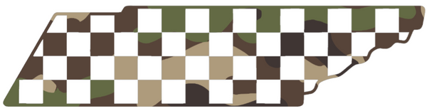 Tennessee Volunteers Woodland Camo Camouflage Checkerboard State Logo Premium DieCut Vinyl Decal PICK SIZE
