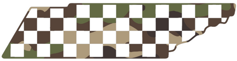Tennessee Volunteers Woodland Camo Camouflage Checkerboard State Logo Premium DieCut Vinyl Decal PICK SIZE