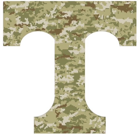Tennessee Volunteers Team Logo Salute to Service Camouflage Camo Vinyl Decal PICK SIZE