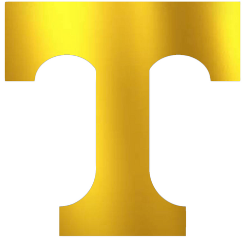 Tennessee Volunteers GOLD CHROME MIRROR Team Logo Premium DieCut Vinyl Decal PICK SIZE