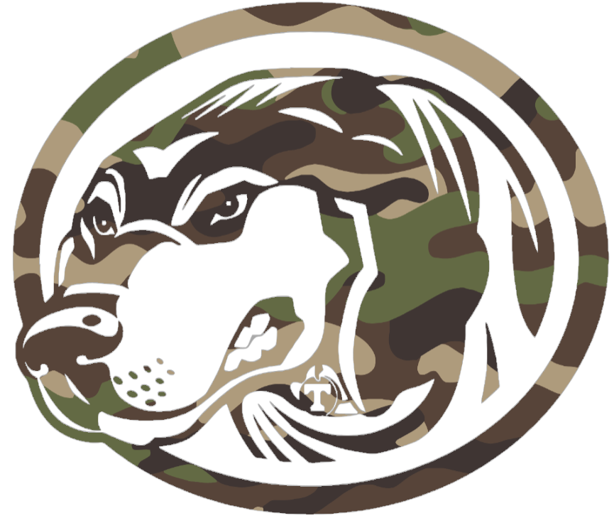 Tennessee Volunteers Woodland Camo Camouflage Smokey Mascot Logo Premium DieCut Vinyl Decal PICK SIZE