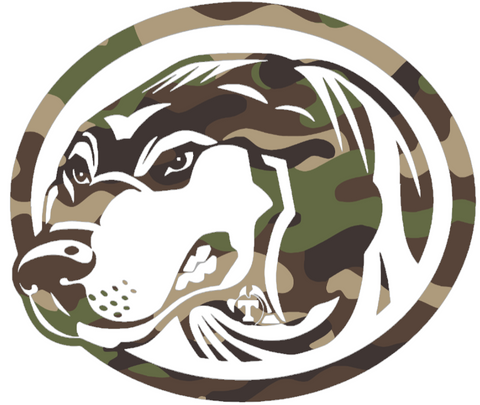 Tennessee Volunteers Woodland Camo Camouflage Smokey Mascot Logo Premium DieCut Vinyl Decal PICK SIZE