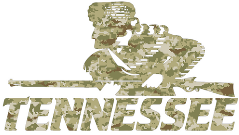 Tennessee Volunteers Retro Throwback Logo Salute to Service Camouflage Camo Vinyl Decal PICK SIZE