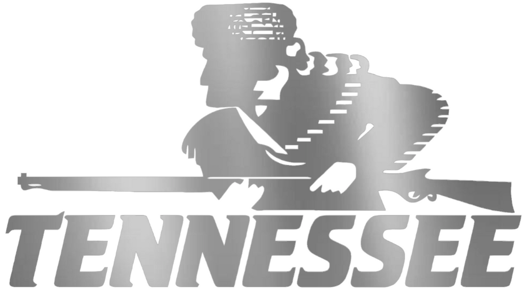 Tennessee Volunteers SILVER CHROME MIRROR Retro Throwback Logo Premium DieCut Vinyl Decal PICK SIZE