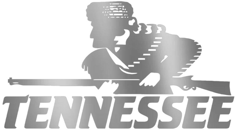 Tennessee Volunteers SILVER CHROME MIRROR Retro Throwback Logo Premium DieCut Vinyl Decal PICK SIZE
