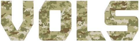 Tennessee Volunteers Vols Logo Salute to Service Camouflage Camo Vinyl Decal PICK SIZE