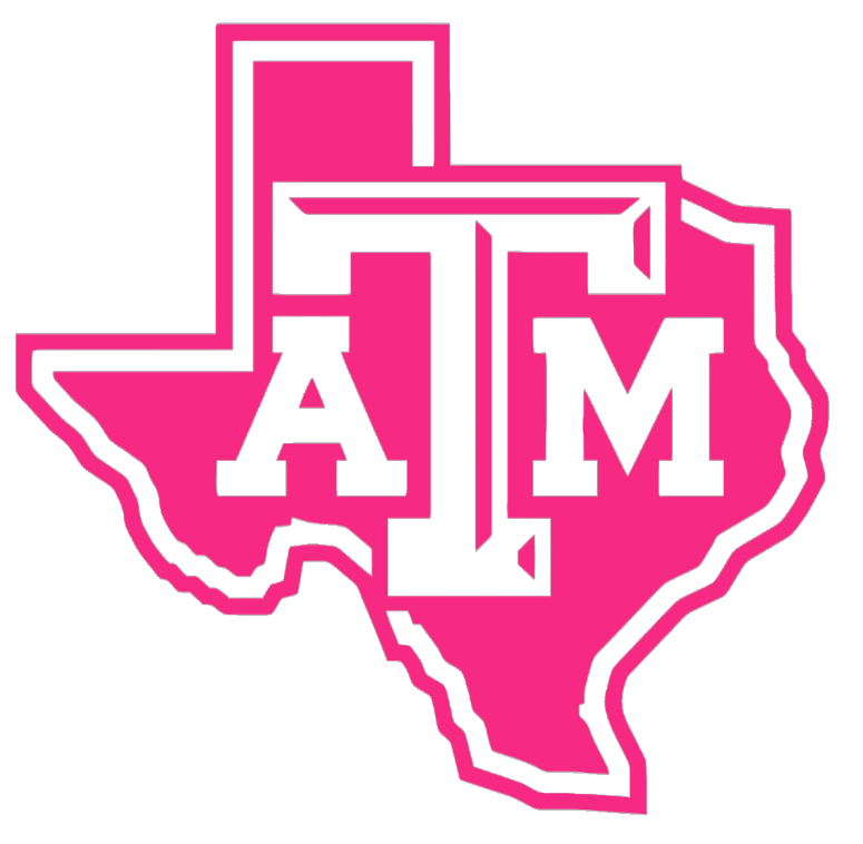 Texas A&M Aggies HOT PINK Alternate Logo Premium DieCut Vinyl Decal PICK SIZE