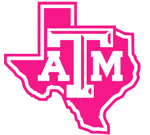 Texas A&M Aggies Hot Pink Alternate Logo Premium DieCut Vinyl Decal PICK SIZE