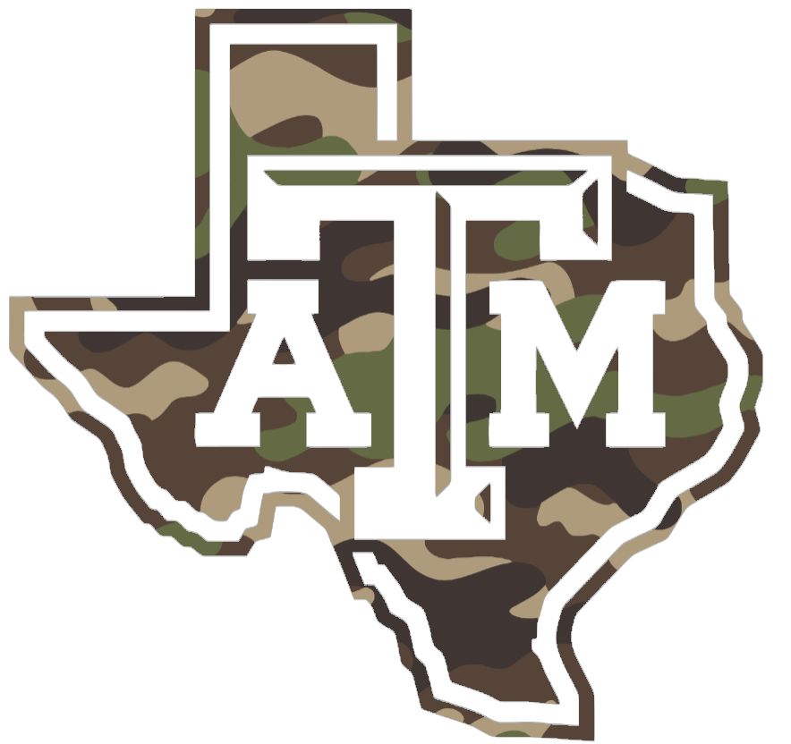 Texas A&M Aggies Woodland Camo Camouflage Alternate Logo Premium DieCut Vinyl Decal PICK SIZE