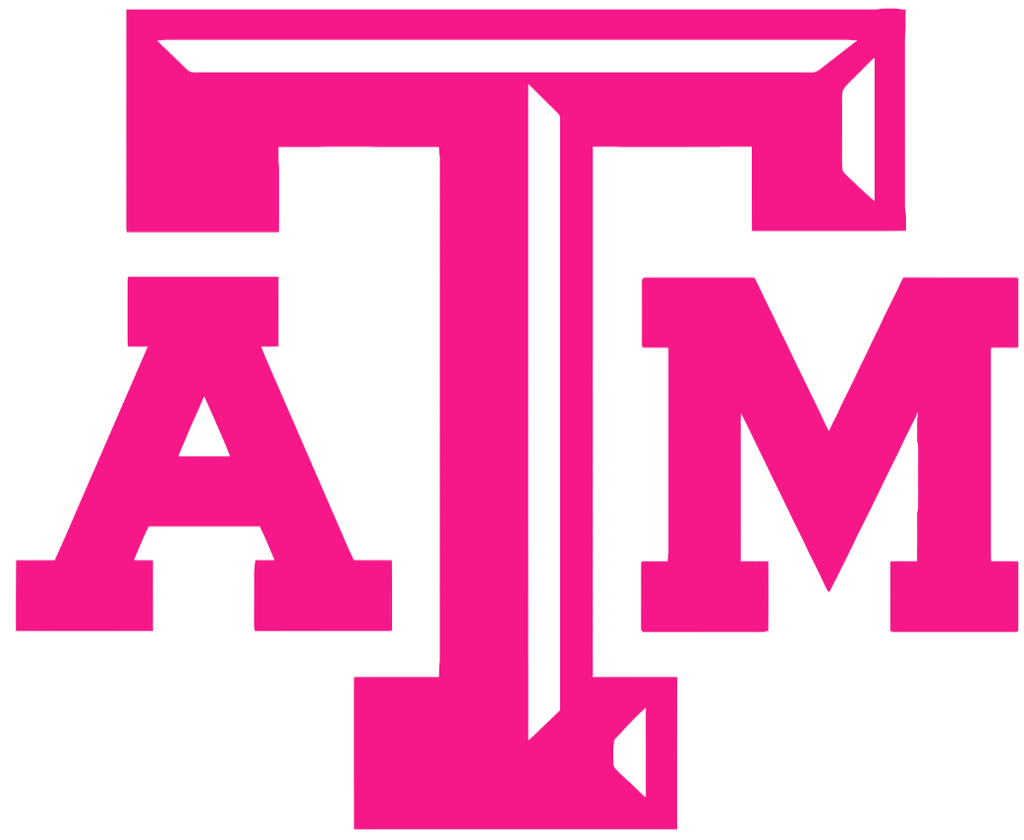 Texas A&M Aggies Hot Pink Team Logo Premium DieCut Vinyl Decal PICK SIZE