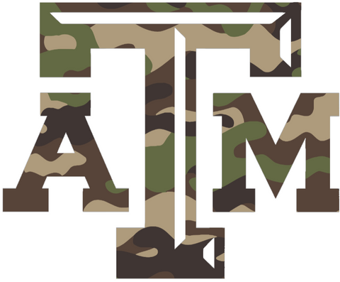 Texas A&M Aggies Woodland Camo Camouflage Team Logo Premium DieCut Vinyl Decal PICK SIZE