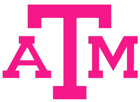 Texas A&M Aggies Hot Pink Retro Throwback Premium DieCut Vinyl Decal PICK SIZE