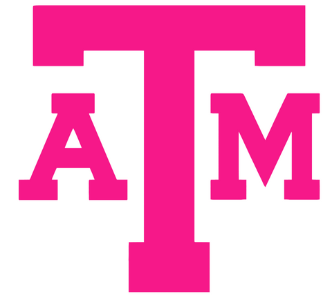 Texas A&M Aggies Hot Pink Retro Throwback Premium DieCut Vinyl Decal PICK SIZE