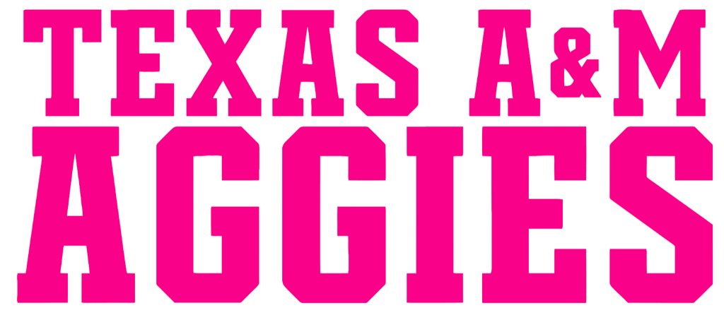 Texas A&M Aggies Hot Pink Team Name Logo Premium DieCut Vinyl Decal PICK SIZE