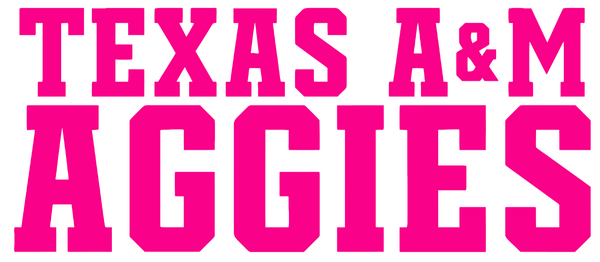 Texas A&M Aggies Hot Pink Team Name Logo Premium DieCut Vinyl Decal PICK SIZE