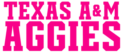 Texas A&M Aggies Hot Pink Team Name Logo Premium DieCut Vinyl Decal PICK SIZE