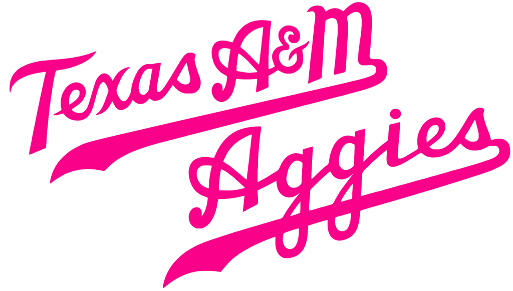 Texas A&M Aggies Hot Pink Script Team Name Logo Premium DieCut Vinyl Decal PICK SIZE