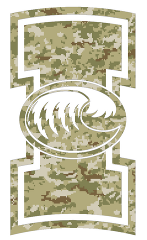 Texas A&M CC Islanders Team Logo Salute to Service Camouflage Camo Vinyl Decal PICK SIZE