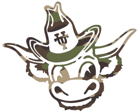 Texas Longhorns Woodland Camo Camouflage Retro Throwback Logo Premium DieCut Vinyl Decal PICK SIZE