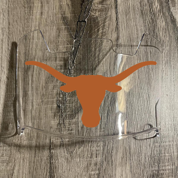 Texas Longhorns Full Size Football Helmet Visor Shield w/ Clips - PICK VISOR & LOGO COLOR