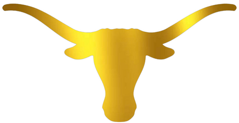 Texas Longhorns GOLD CHROME MIRROR Team Logo Premium DieCut Vinyl Decal PICK SIZE