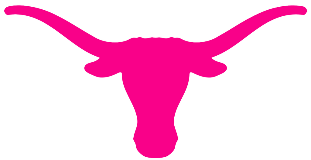 Texas Longhorns Hot Pink Team Logo Premium DieCut Vinyl Decal PICK SIZE