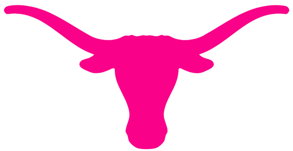 Texas Longhorns Hot Pink Team Logo Premium DieCut Vinyl Decal PICK SIZE