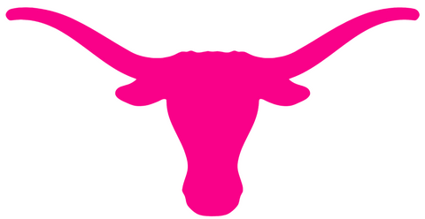 Texas Longhorns Hot Pink Team Logo Premium DieCut Vinyl Decal PICK SIZE