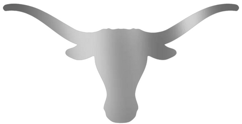 Texas Longhorns SILVER CHROME MIRROR Team Logo Premium DieCut Vinyl Decal PICK SIZE