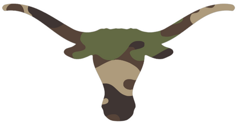 Texas Longhorns Woodland Camo Camouflage Team Logo Premium DieCut Vinyl Decal PICK SIZE