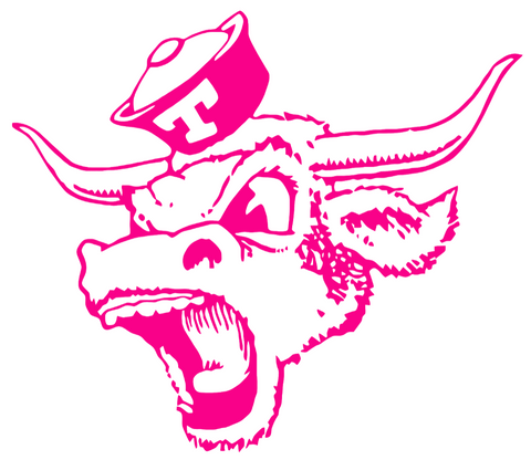 Texas Longhorns Hot Pink Retro Throwback Logo Premium DieCut Vinyl Decal PICK SIZE