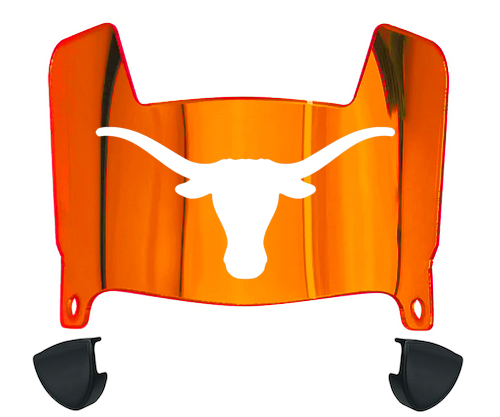 Texas Longhorns Mini Football Helmet Visor Shield w/ Clips - PICK VISOR & LOGO COLOR