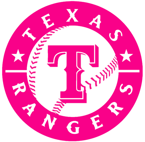 Texas Rangers Hot Pink Alternate Team Logo Premium DieCut Vinyl Decal PICK SIZE