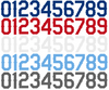 Texas Rangers Baseball Helmet Jersey Style Vinyl Number Decal Sheet Set of 50 #0-9 - Pick Color & Size