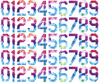 Texas Rangers Baseball Helmet Jersey Style Vinyl Number Decal Sheet Set of 50 #0-9 - Pick Color & Size
