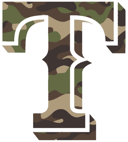 Texas Rangers Woodland Camo Camouflage Team Logo Premium DieCut Vinyl Decal PICK SIZE