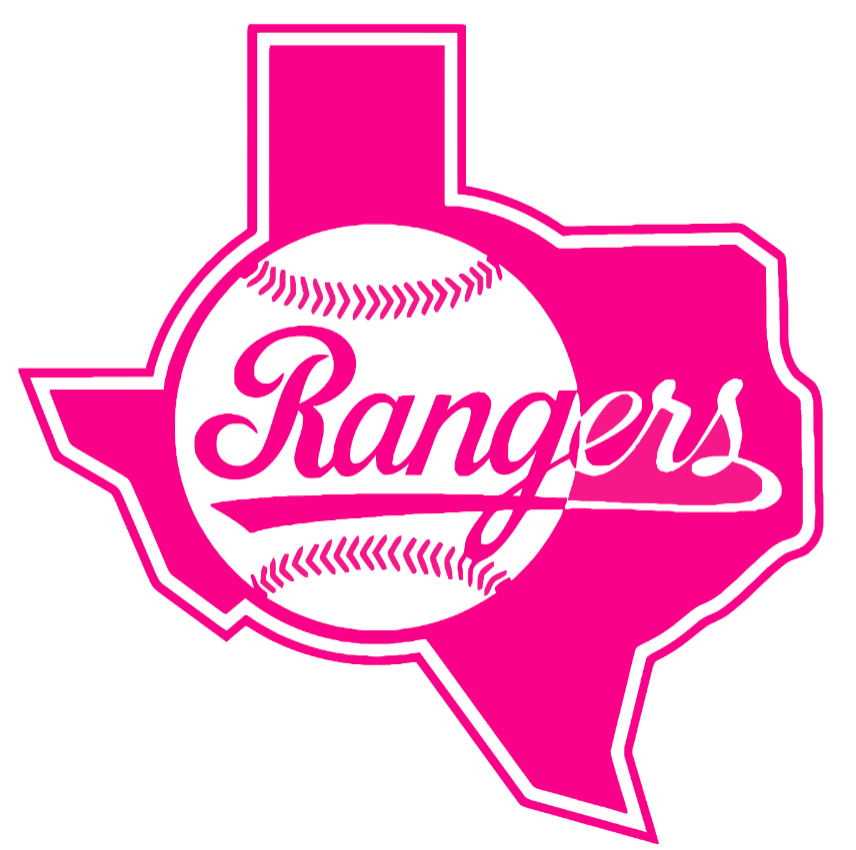 Texas Rangers Hot Pink Retro Throwback 1980s-1990s Logo Premium DieCut Vinyl Decal PICK SIZE