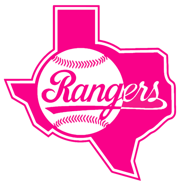 Texas Rangers Hot Pink Retro Throwback 1980s-1990s Logo Premium DieCut Vinyl Decal PICK SIZE