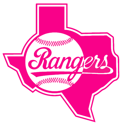 Texas Rangers Hot Pink Retro Throwback 1980s-1990s Logo Premium DieCut Vinyl Decal PICK SIZE