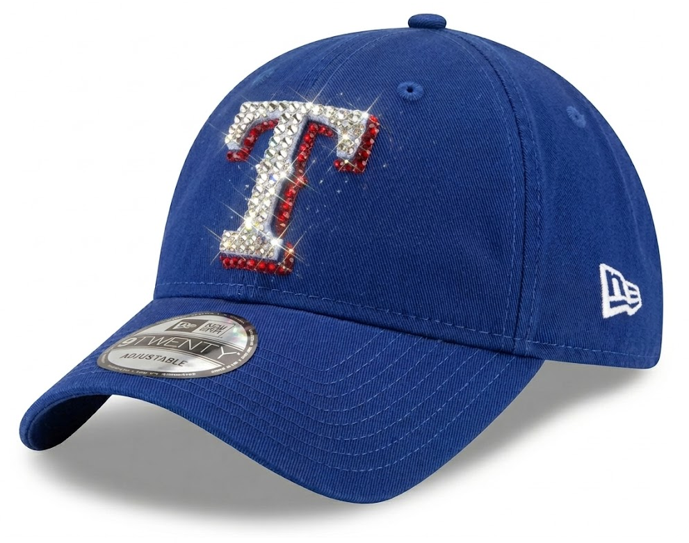 Texas Rangers Swarovski Crystal Bling Womens Royal Blue New Era Adjustable Hat