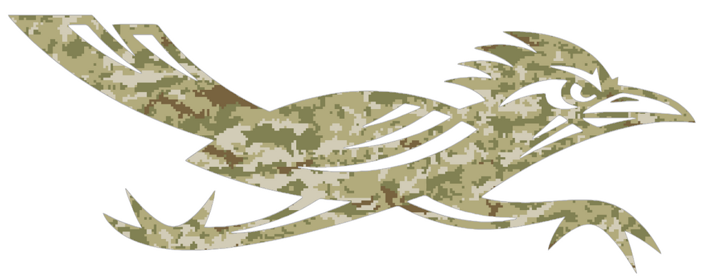 Texas San Antonio Roadrunners Alternate Logo Salute to Service Camouflage Camo Vinyl Decal PICK SIZE