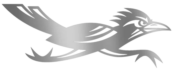 Texas San Antonio Roadrunners SILVER CHROME MIRROR Alternate Logo Premium DieCut Vinyl Decal PICK SIZE