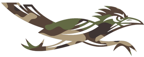 Texas San Antonio Roadrunners Woodland Camo Camouflage Alternate Logo Premium DieCut Vinyl Decal PICK SIZE