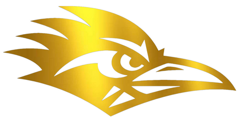 Texas San Antonio Roadrunners GOLD CHROME MIRROR Team Logo Premium DieCut Vinyl Decal PICK SIZE