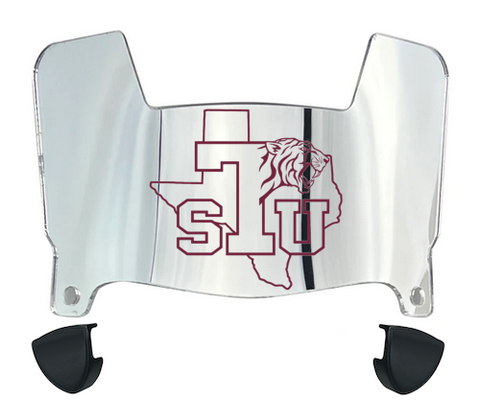 Texas Southern Tigers Mini Football Helmet Visor Shield w/ Clips - PICK VISOR & LOGO COLOR - SportsJewelryProShop