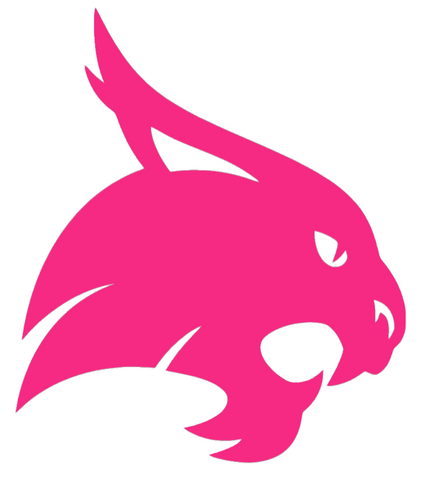 Texas State Bobcats HOT PINK Team Logo Premium DieCut Vinyl Decal PICK SIZE